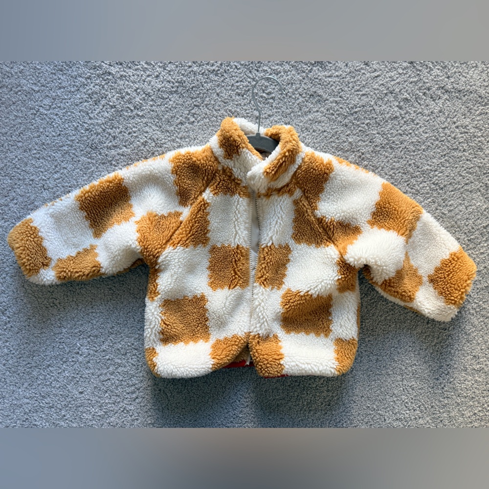 Pink Chicken Checkered Sherpa Jacket
